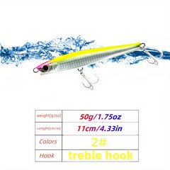 50g Submerged Pencil Lure Sea Fishing Bait Vibration Sinking Minnow