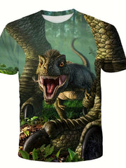 Kid's Dinosaur Graphic T-shirt 3D Print Short Sleeve Tee for Summer