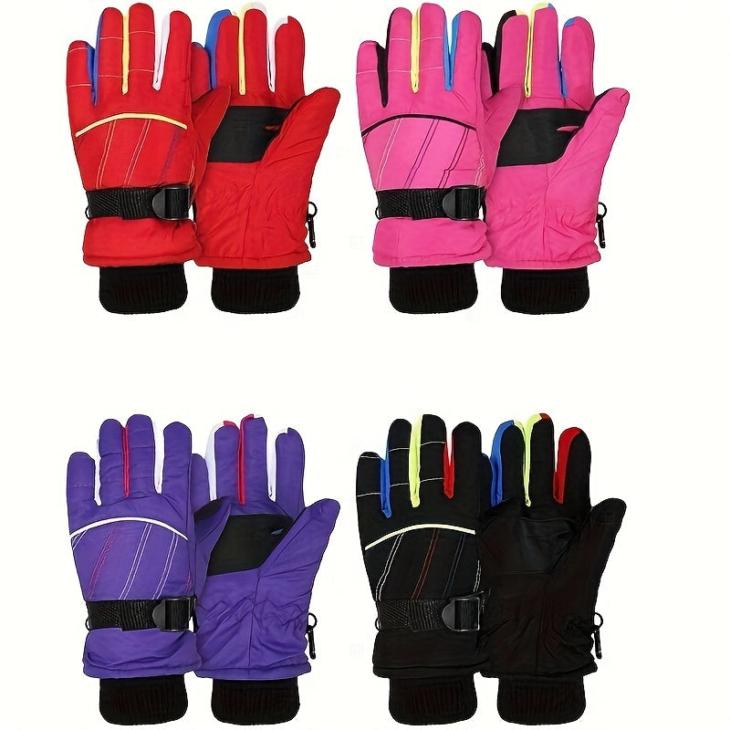 Kids Skiing Gloves Windproof Waterproof Warm Outdoor Sports Gloves