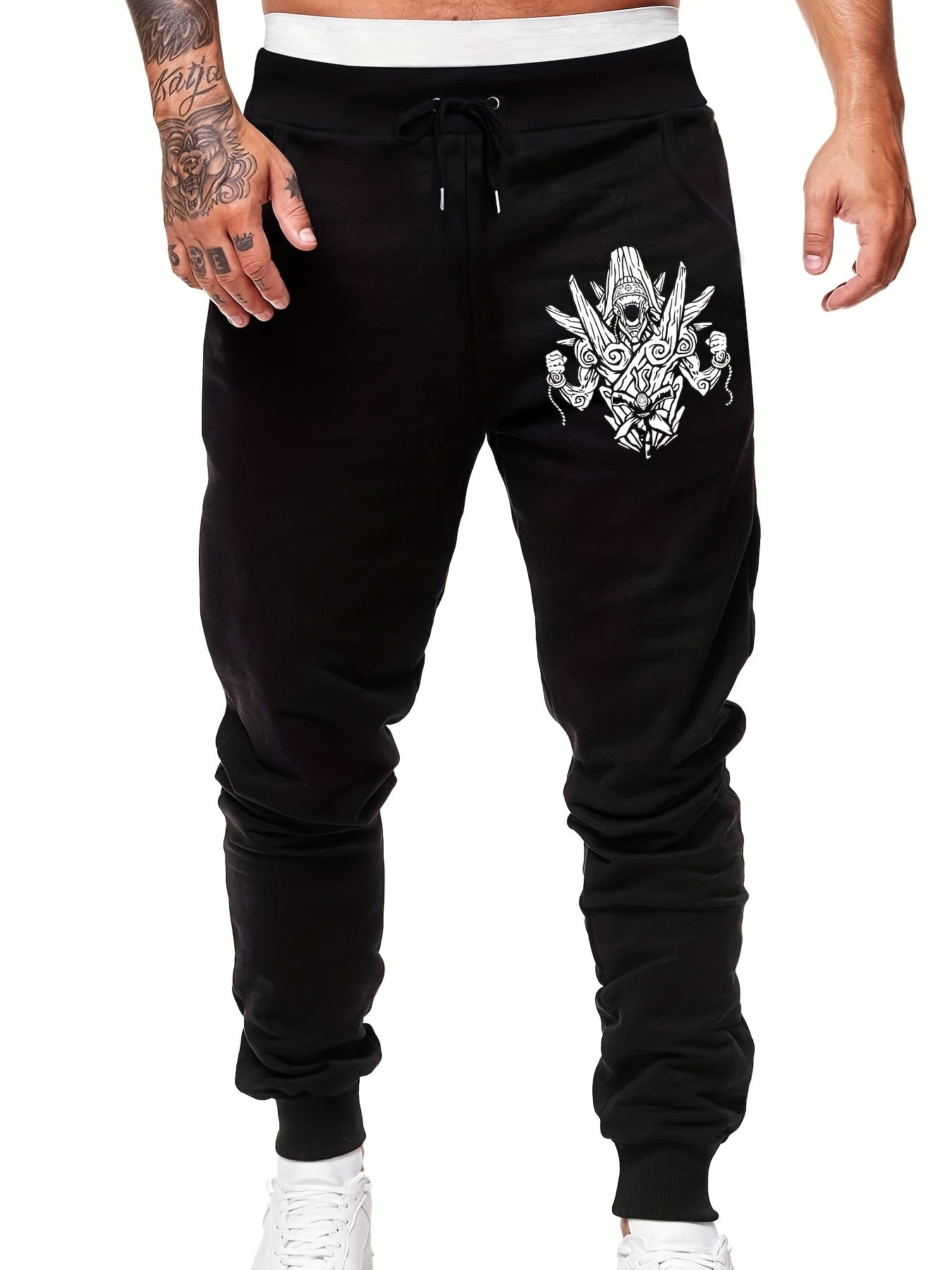 Anime Monster Print Men's Sports Pants Drawstring Joggers