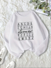 Round Neck Pullover Sweatshirt Fleece Lined Loose Hoodie Women