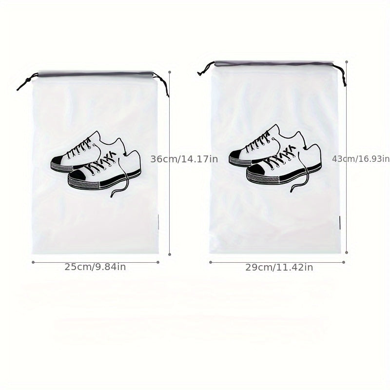 5pcs Portable Shoe Drawstring Storage Bag Dust Proof Shoe Packing Bag