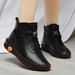 Women's High Top Sneaker Boots Fleece Lined Zipper & Lace Up Shoes