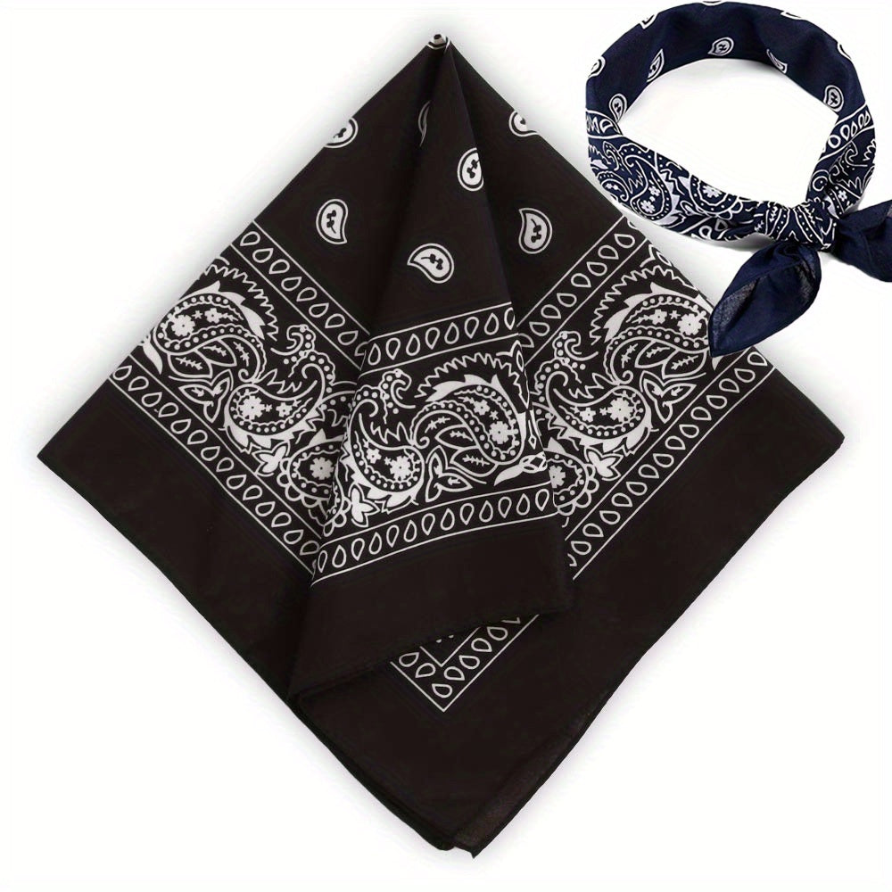 Paisley Print Bandana Neckerchief Hip Hop Cowboy Hankies Head Wrap