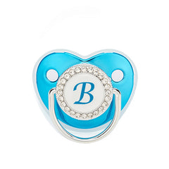 Cute Baby Pacifier w/ Clips & Dust Cover Transparent Letters