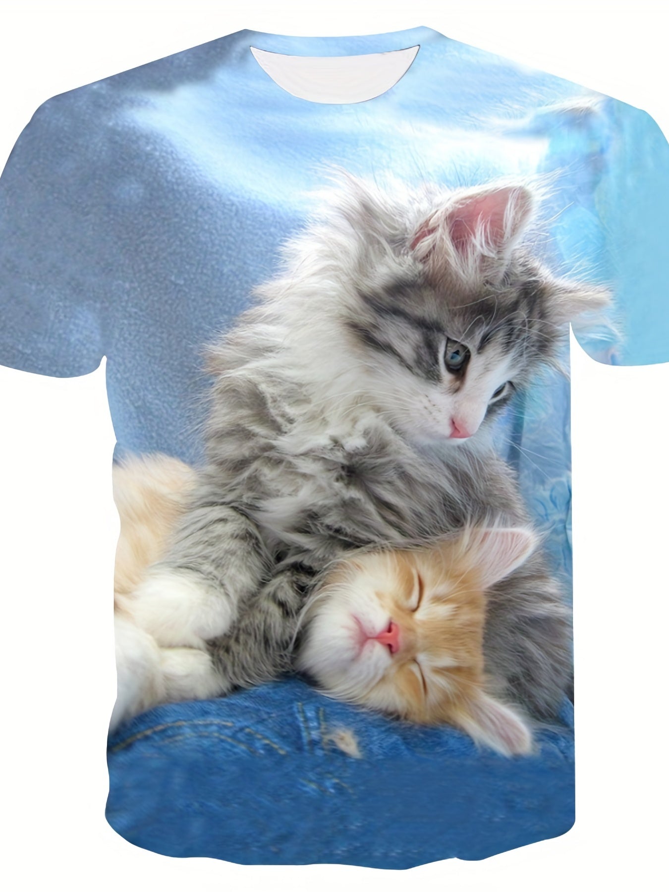 3D Kitten Graphic T Shirt for Boys & Girls - Summer Outfit