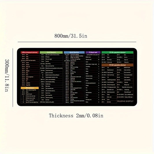 Office Software Shortcut Key Mouse Pad E sport Large Desk Pad