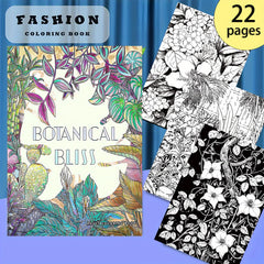 Deluxe Happy Plant Drawing Book 22 Pages - Thicker Paper, Adult Coloring Book
