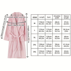 Autumn Winter Flannel Bathrobe Soft Unisex Nightgown Warm Long Robe