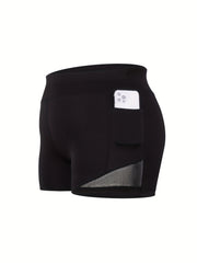 High Rise Skinny Stretch Shorts With Pockets