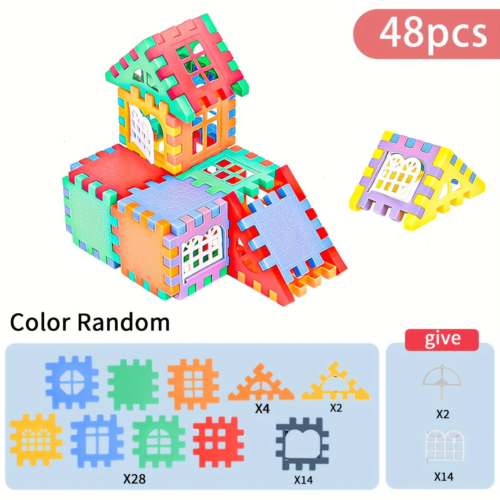 Colorful Building Blocks House Toy 3D Assembly Puzzle