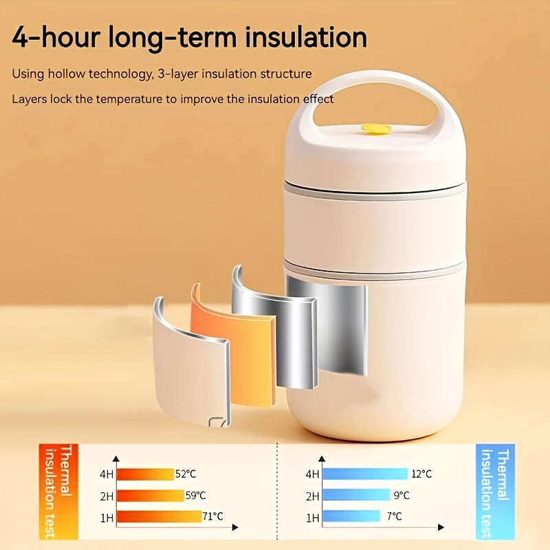 Stainless Steel Lunch Flask Vacuum Insulated Soup Cup Leak Proof