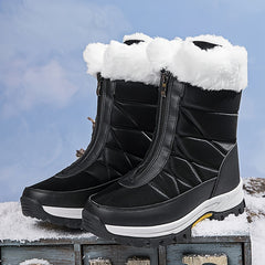 Women's Snow Boots Zipper Platform Comfortable Warm Outdoor Walking Shoes