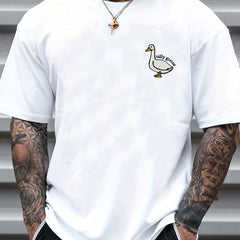 Silly Goose Print Men's Graphic Tee for Summer