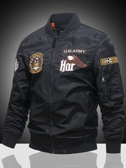 Embroidered Men's Slim Fit Sports Jacket Spring Autumn Windproof Motorcycle