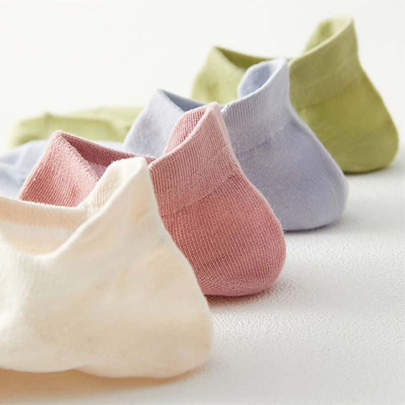10 Pairs Solid Ankle Socks Soft & Lightweight Low Cut Sports Socks Women's