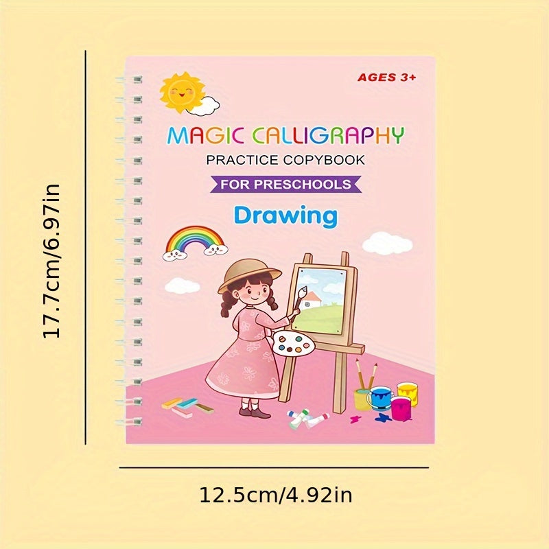 4pcs Reusable Magic Practice Copy Book