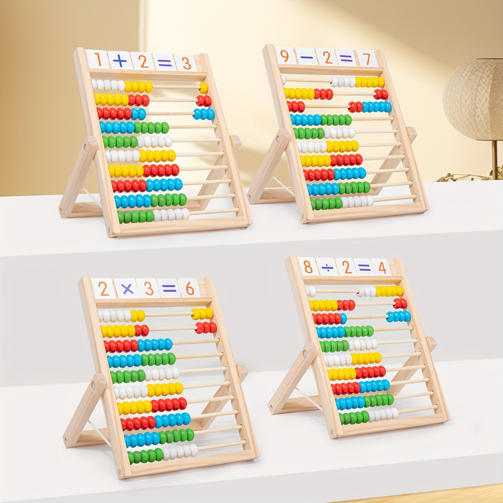Wooden Computing Frame with Numbered Pegs