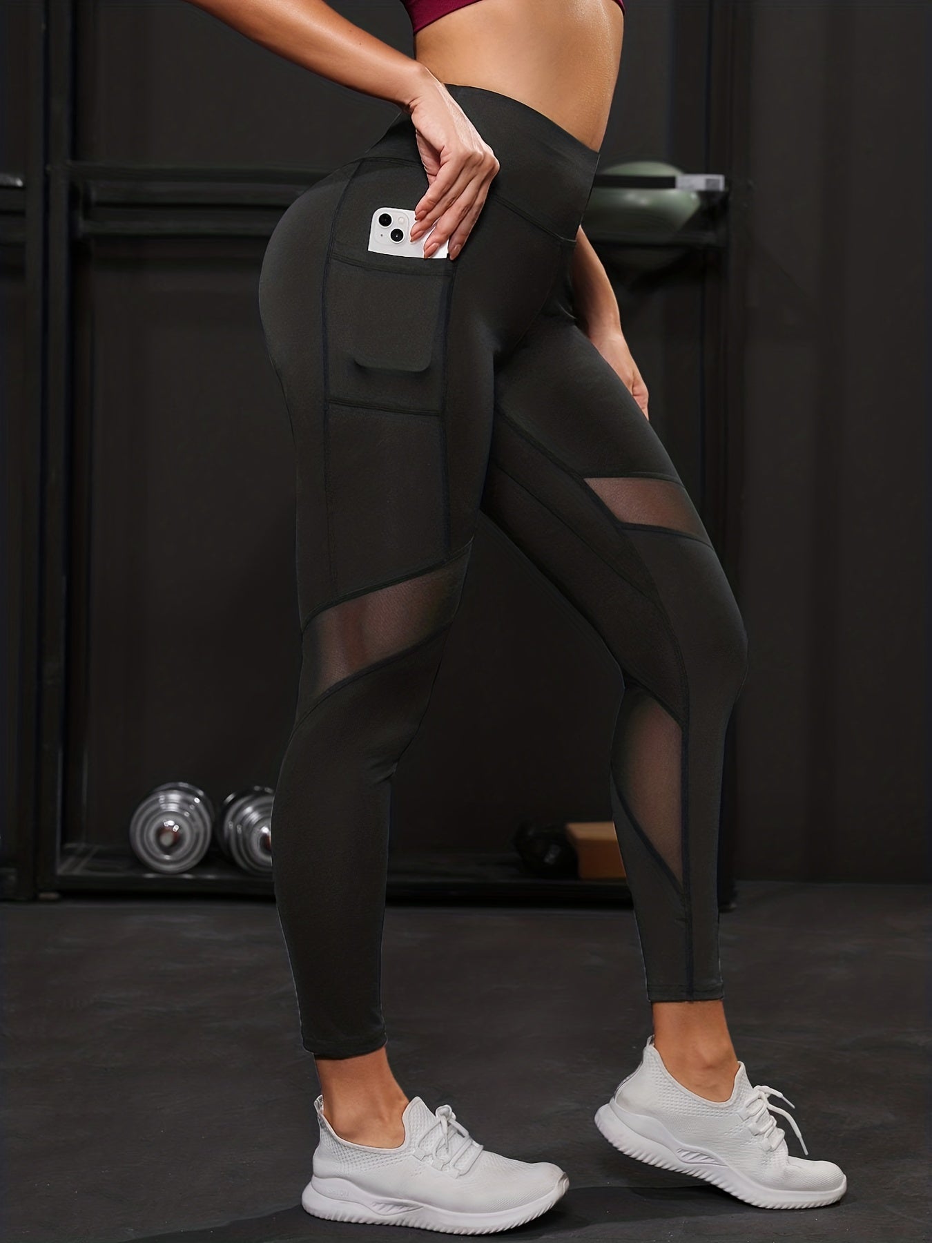 Women's Spliced Mesh Yoga Leggings Tight & Stretchy for Maximum Comfort