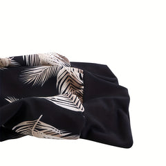 Leaf Print Head Scarf Hat Hair Turban Cap Elastic Night Cap Women