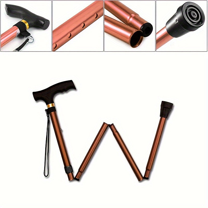 4-Section Aluminum Climbing Stick with Storage Bag for Outdoor Camping & Hiking