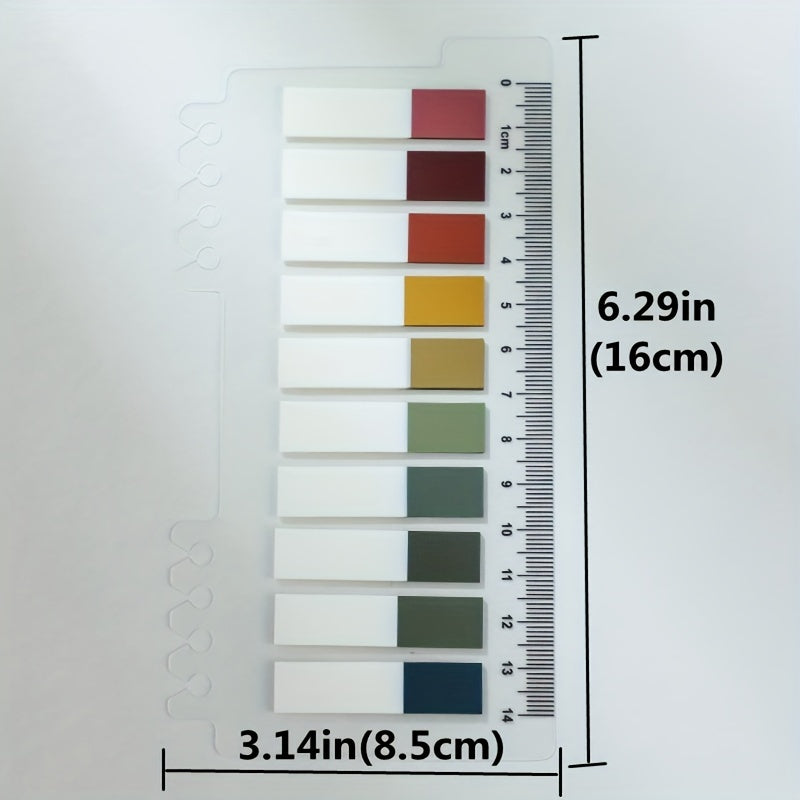 400 sheets Index Labels w/ Ruler, Colorful Page Markers for Books & Documents