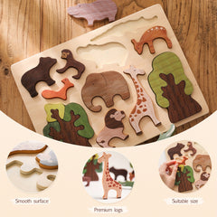 Wooden Forest Animals 3D Puzzle Educational Toy