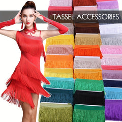 2Yards Fringe Trim Lace Tassel Ribbon Sew Latin Dress Curtain Decor DIY Fabric