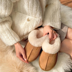 Plush Lined Slippers Cozy Slip On Shoes Soft Fur House Slippers