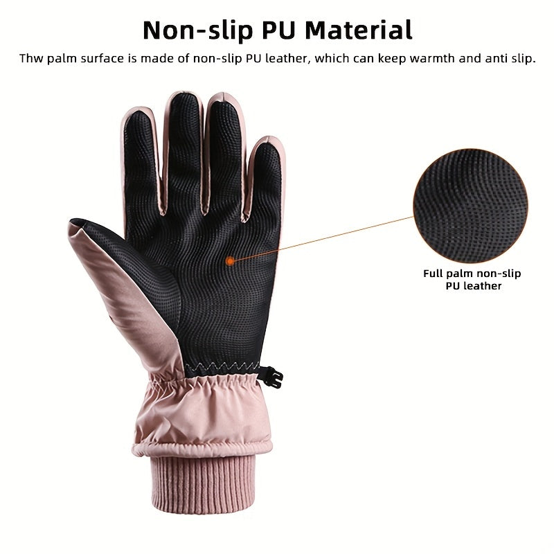 Waterproof Ski Gloves For Men Women Thickened Warm Gloves