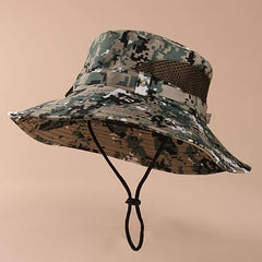 Kids Camouflage Bucket Hat Mesh Sun Hat
