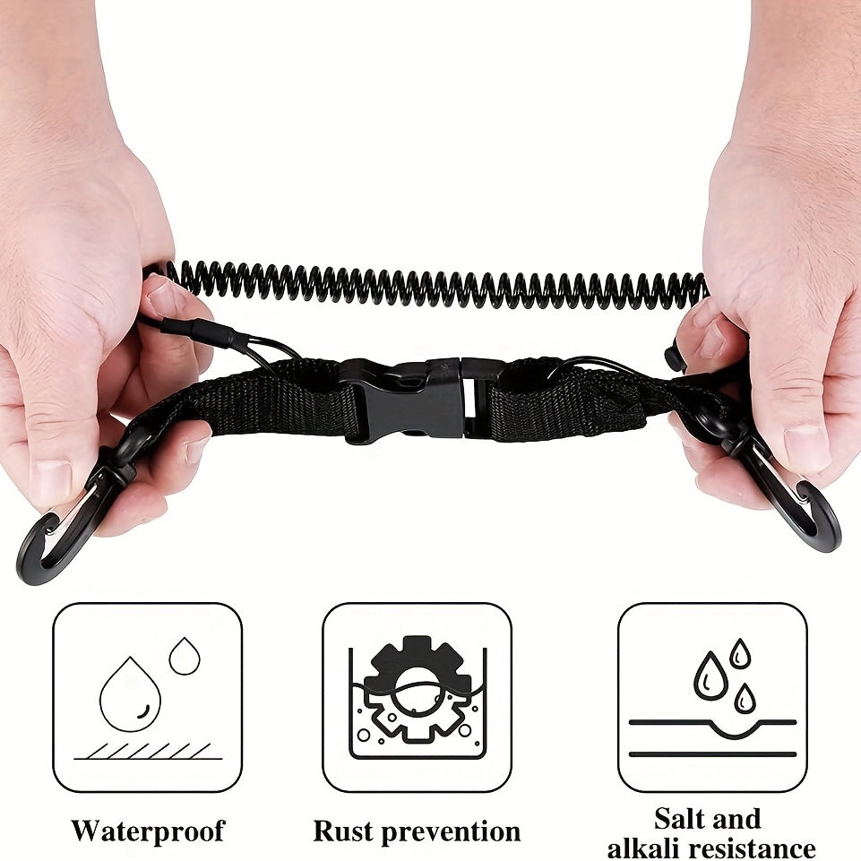 Scuba Diving Lanyard Stainless Steel Coiled Lanyard Quick Release Buckle