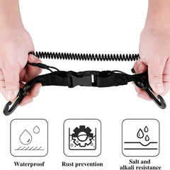 Scuba Diving Lanyard Stainless Steel Coiled Lanyard Quick Release Buckle
