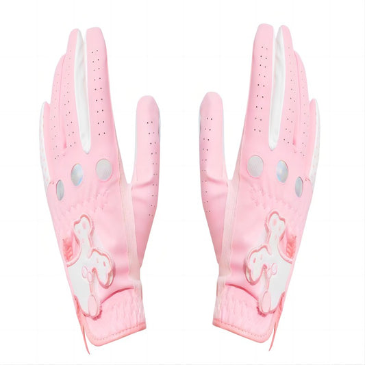 Women's Sheepskin Golf Gloves Topless Wear Soft Breathable Slip Resistant