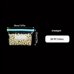 Leakproof Clear Zipper Bags for Food Storage, 20pcs