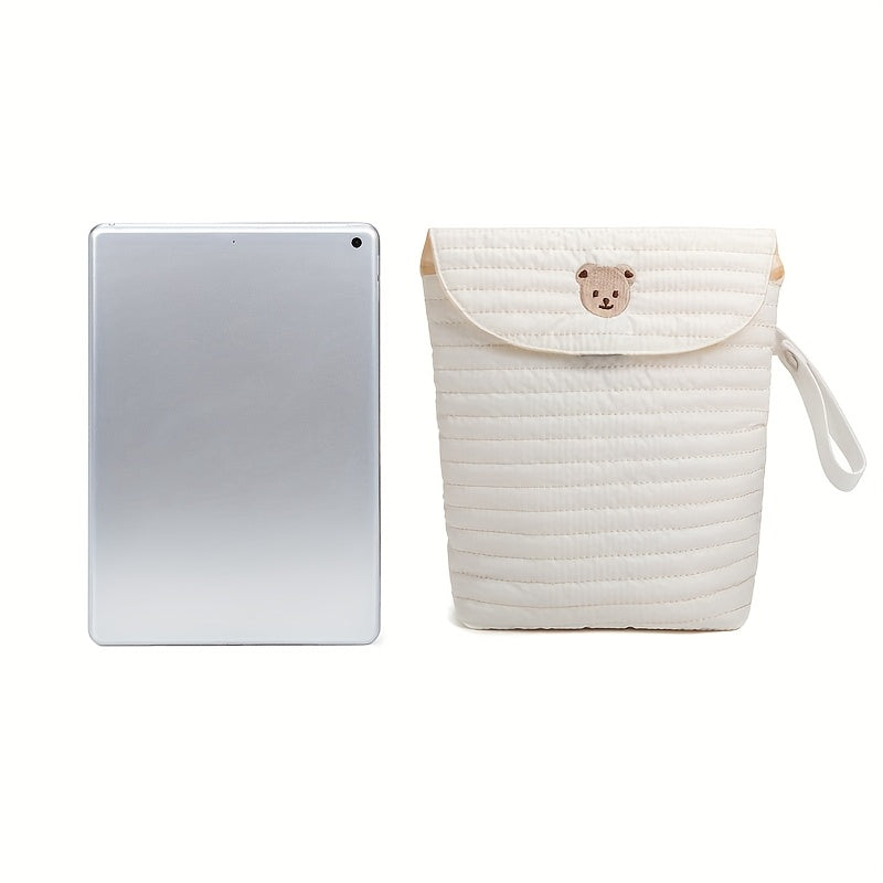 Large Capacity Oxford Cloth Diaper Bag Reusable Mommy Tote with Bear