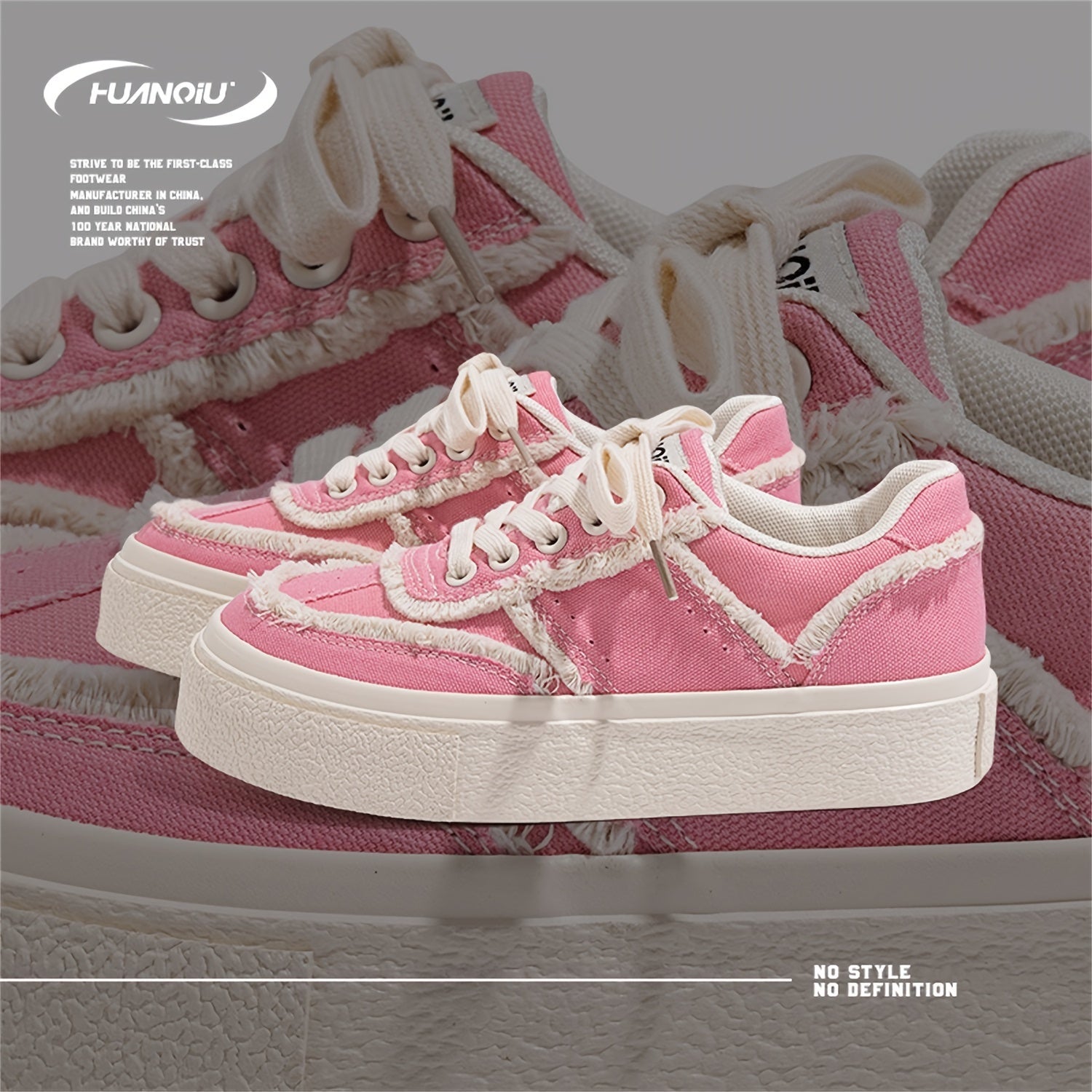 Women's Lace-up Canvas Shoes Thick Sole Casual Board Shoes