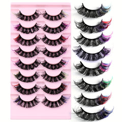 Colored False Eyelashes D Curl Mink Lashes Natural Look Fluffy Eyelashes