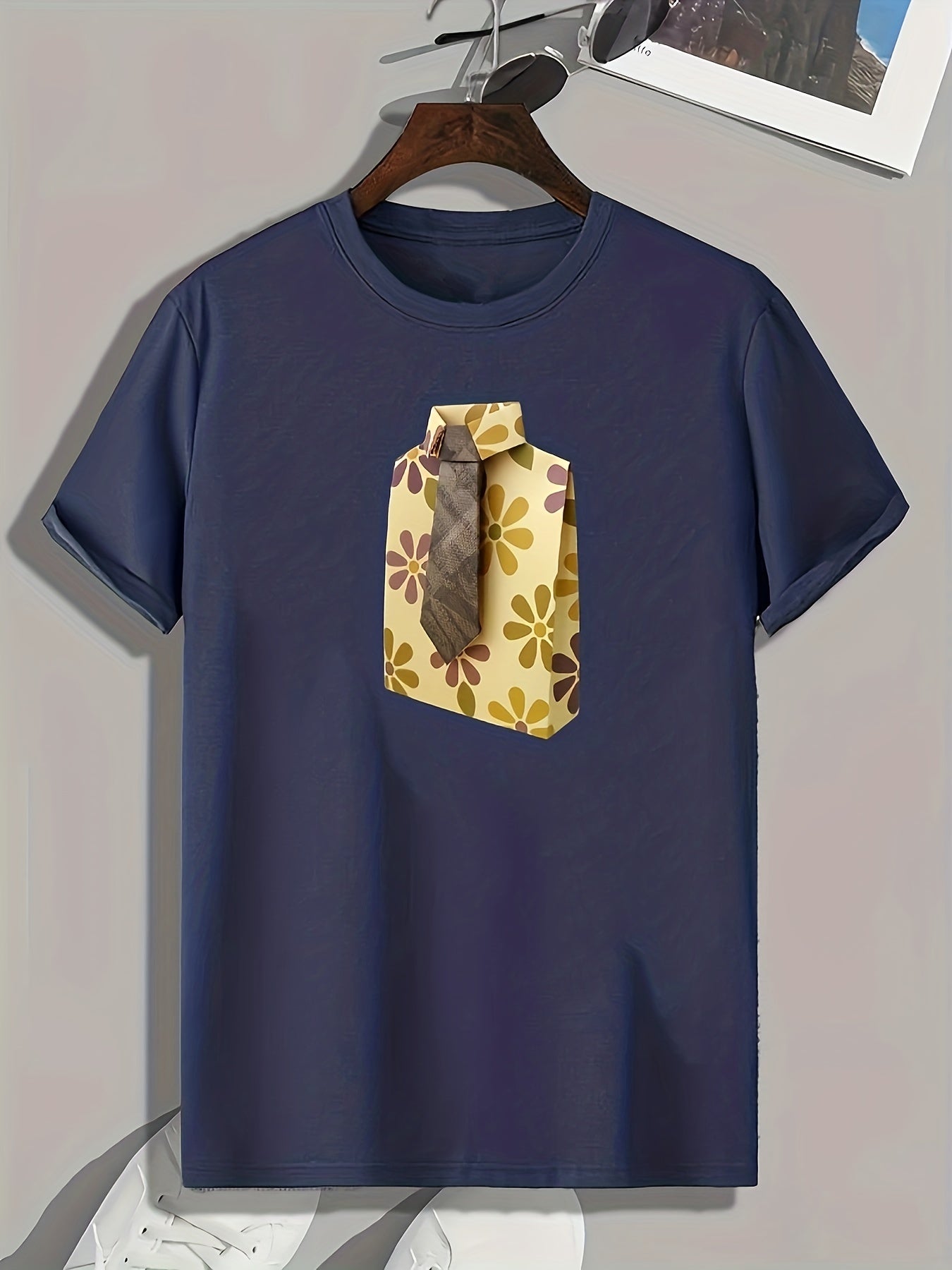 Men's Floral Pattern Print Sports T-shirt