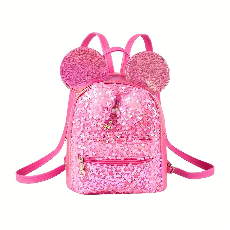 Kids Mouse Ear Sequin Butterfly Knot Backpack For Girls Boys