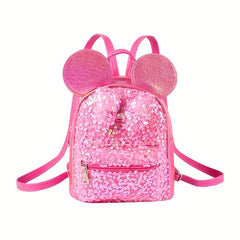 Kids Mouse Ear Sequin Butterfly Knot Backpack For Girls Boys