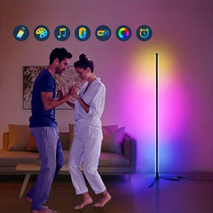 RGB Corner LED Floor Lamp Music Mood Lighting Dimmable Home Decor