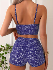 Floral Print High Waist Bikini Set - Stretch Swimsuit