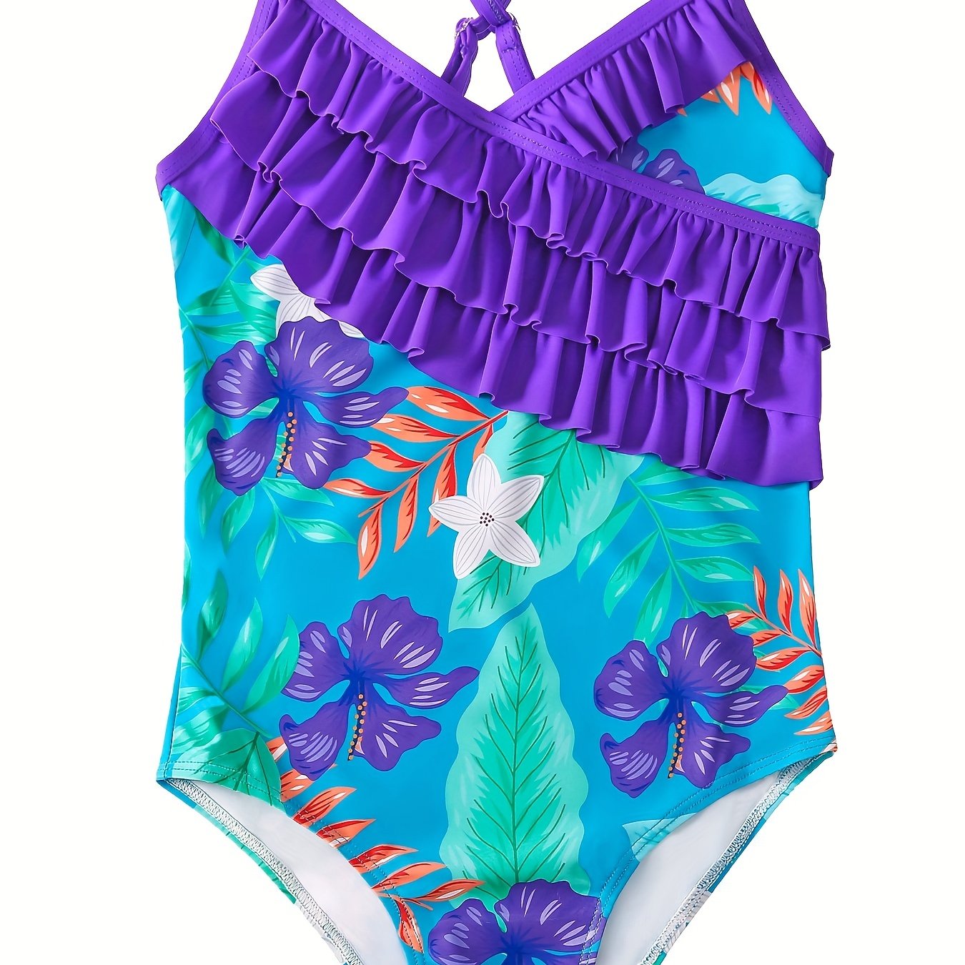 Cute Ruffle One Piece Swimsuit for Girls