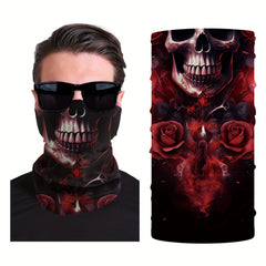 Skull Half Face Mask UV Resistant Neck Cover