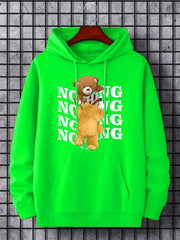 Teddy Bear Print Hoodie For Men