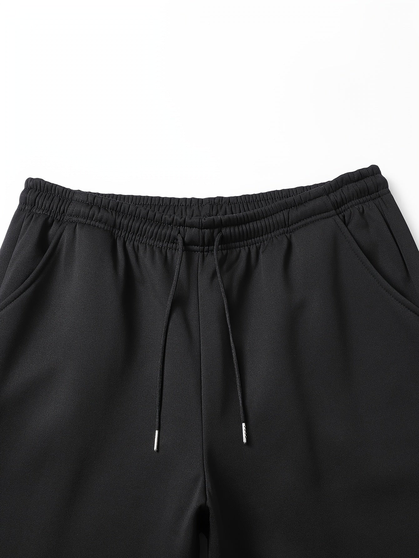 Leaf Print Men's Drawstring Fleece Sweatpants for Autumn Winter