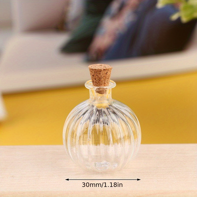 1/12 Dollhouse Glass Bottle Cork Cover Jar Vials Doll House Decor