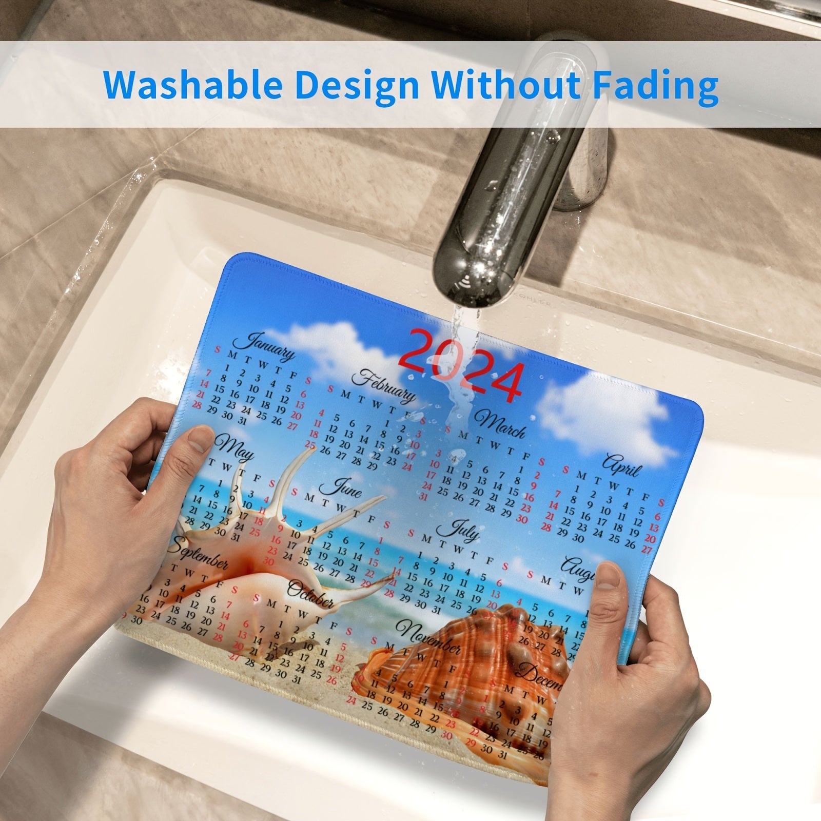 Waterproof Mouse Pad Non Slip Rubber Base Stitched Edges Computers