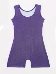 Girls Gymnastics Jumpsuit Rainbow Pony Crew Neck Sleeveless